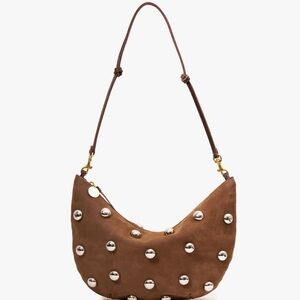 Clare V  Lune Oat Shoulder Bag with Silver Accents -brand new